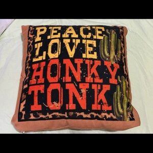 Peace Love Honky Tonk Decorative Pillow